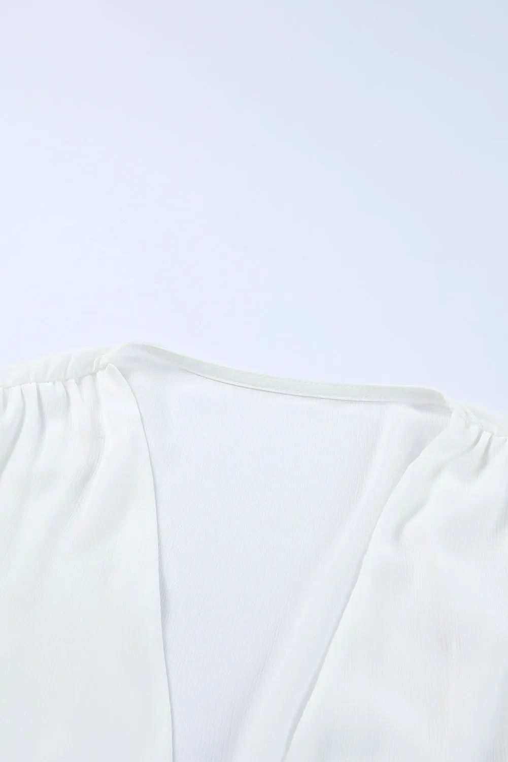 Tied Balloon Sleeve Cropped Blouse