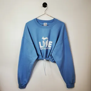 Vintage 90s Love Michigan Cropped Graphic Sweatshirt | Size 14
