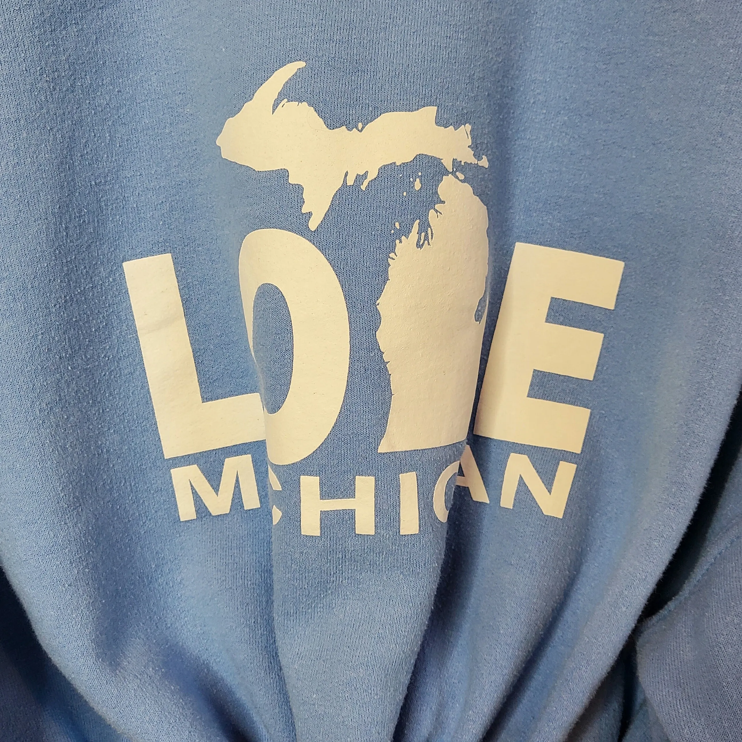 Vintage 90s Love Michigan Cropped Graphic Sweatshirt | Size 14