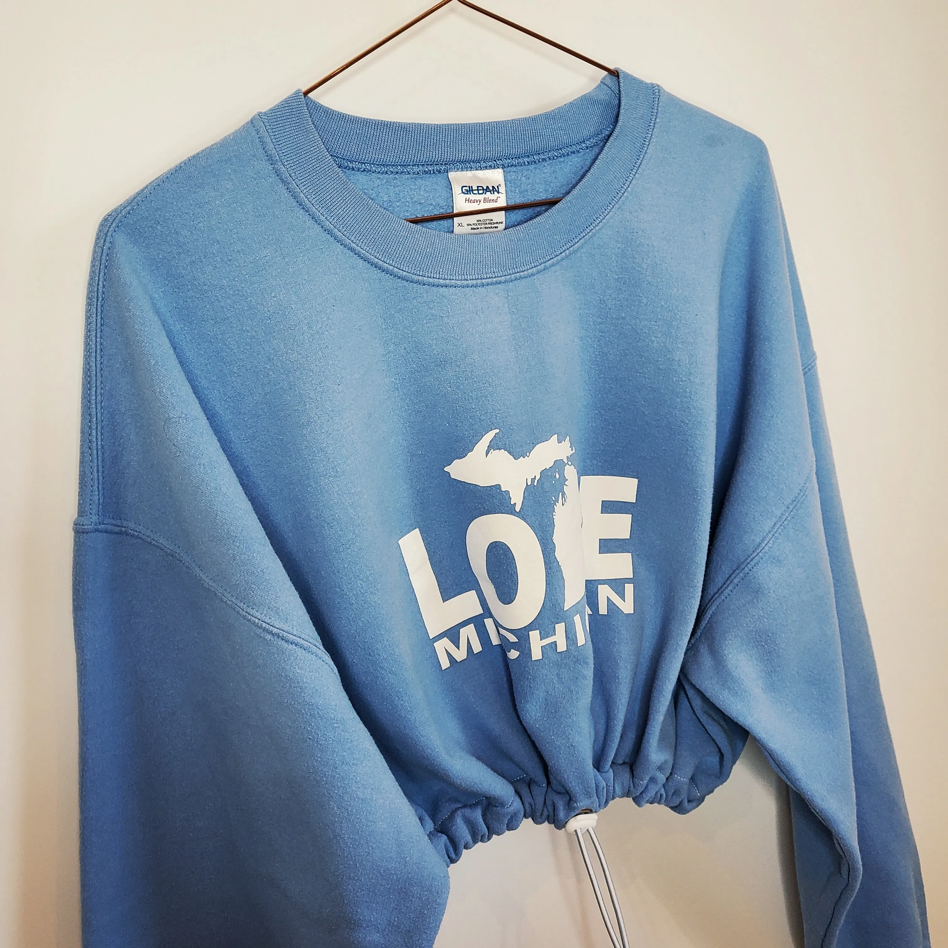 Vintage 90s Love Michigan Cropped Graphic Sweatshirt | Size 14