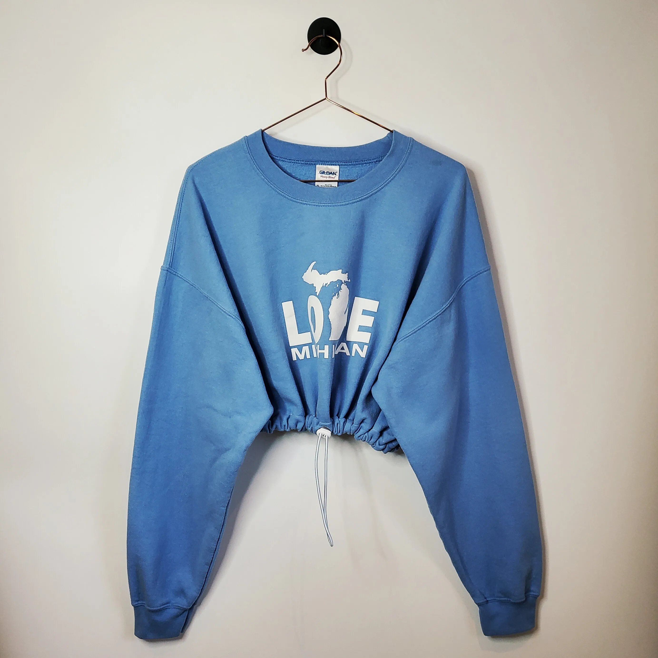 Vintage 90s Love Michigan Cropped Graphic Sweatshirt | Size 14