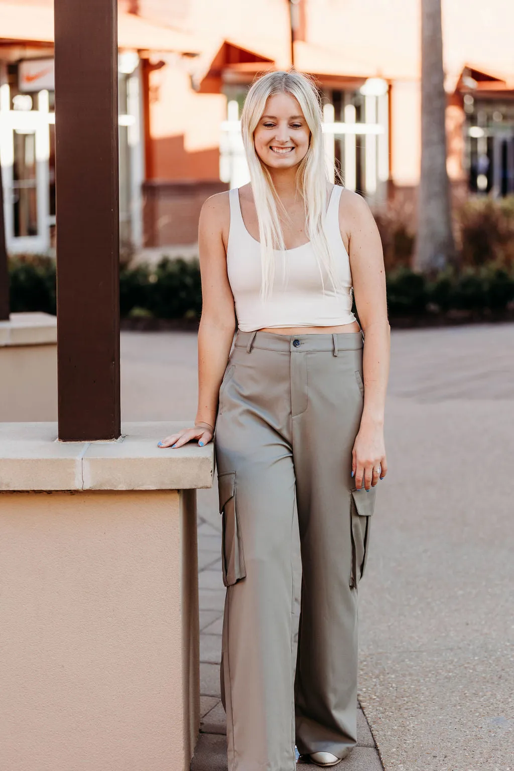 Wide Leg Cargo Trouser Pants