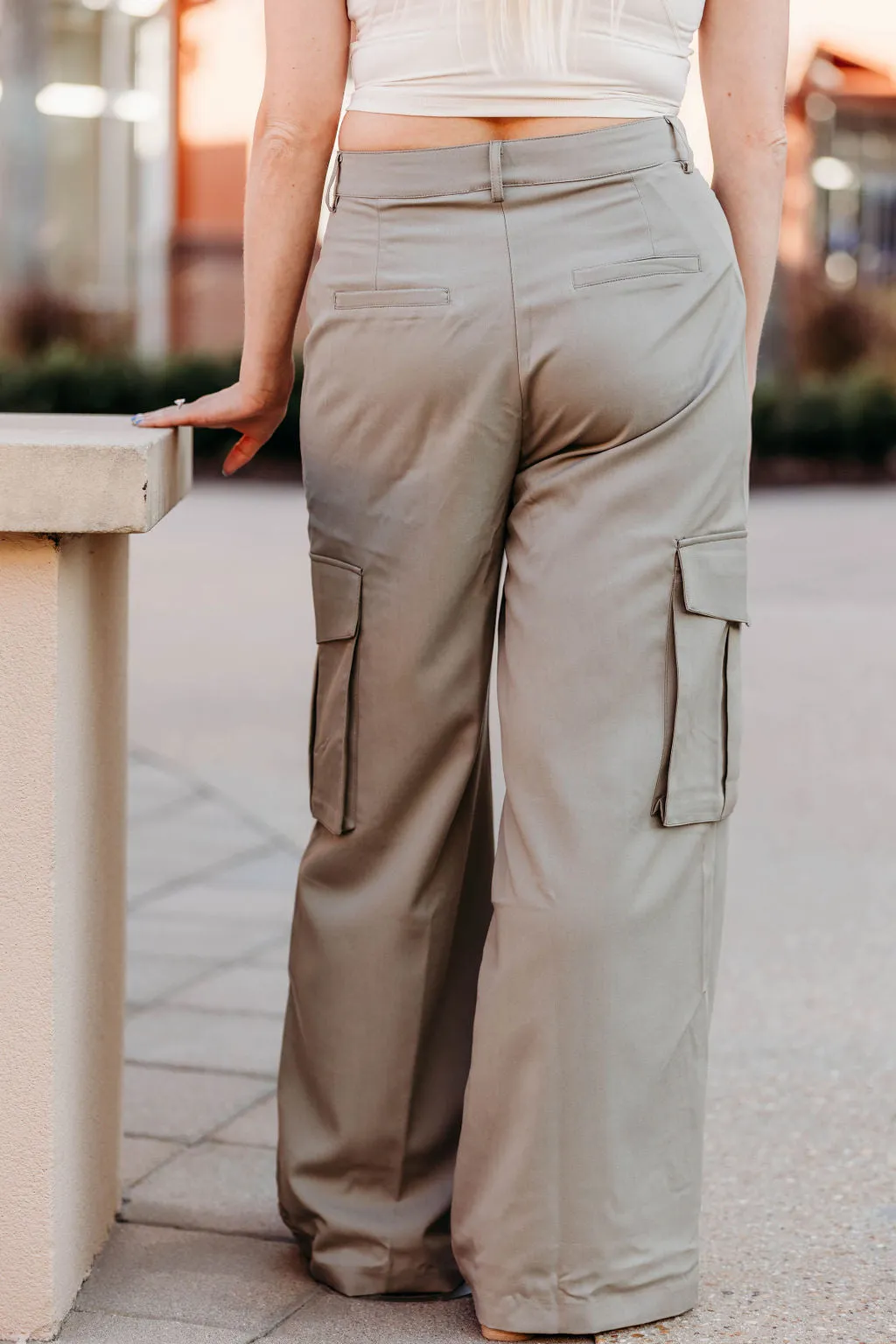 Wide Leg Cargo Trouser Pants