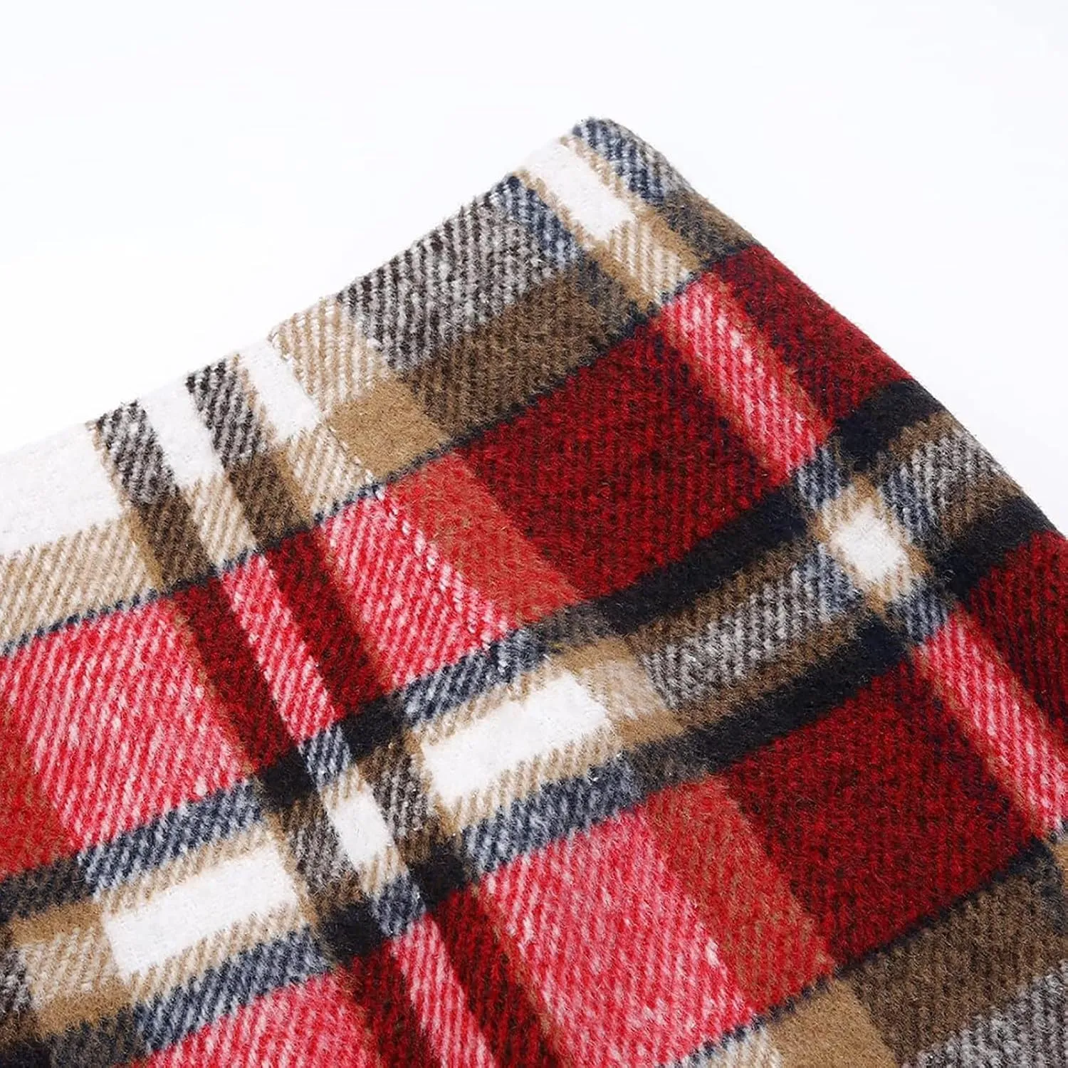 Women's Midi Wool Pencil Skirt Knee Length Elastic Waist Skirt Plaid Work Business Mini Skirts with Slit Zipper