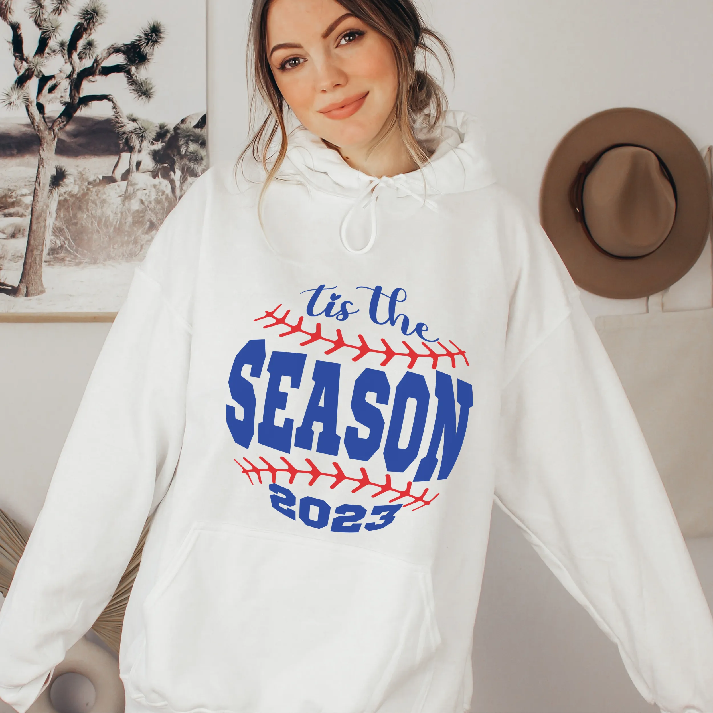 Women's Spring or Summer Tis The Season 2023 Crewneck Sweatshirt Hoodie T-Shirt or Tank Retro Baseball Design Spring Gift for Mom